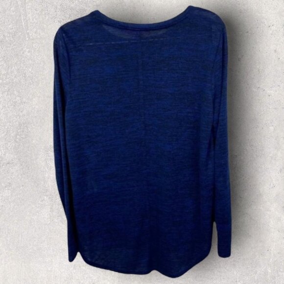 NWT Joe Fresh Knit Woven Mix Tee Long Sleeve Top Blue Size Small New With Tags S - Picture 3 of 8